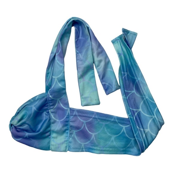 Handmade Little Girls Mermaid Blue Purple 2 PC Bikini Swimsuit - Picture 8 of 11